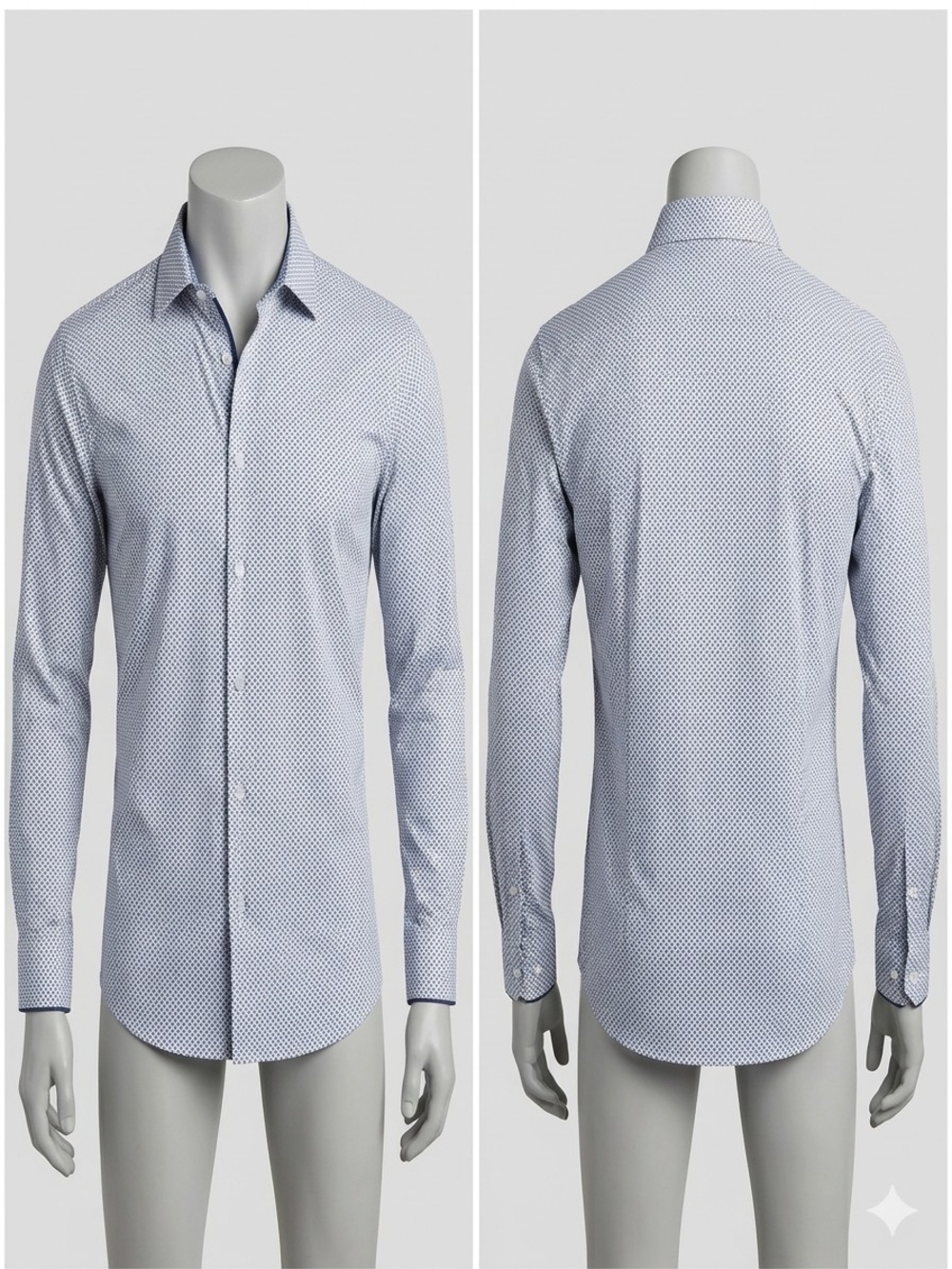 Report Collection X4 Performance Stretch Geometric Print Button-Down Dress Shirt
